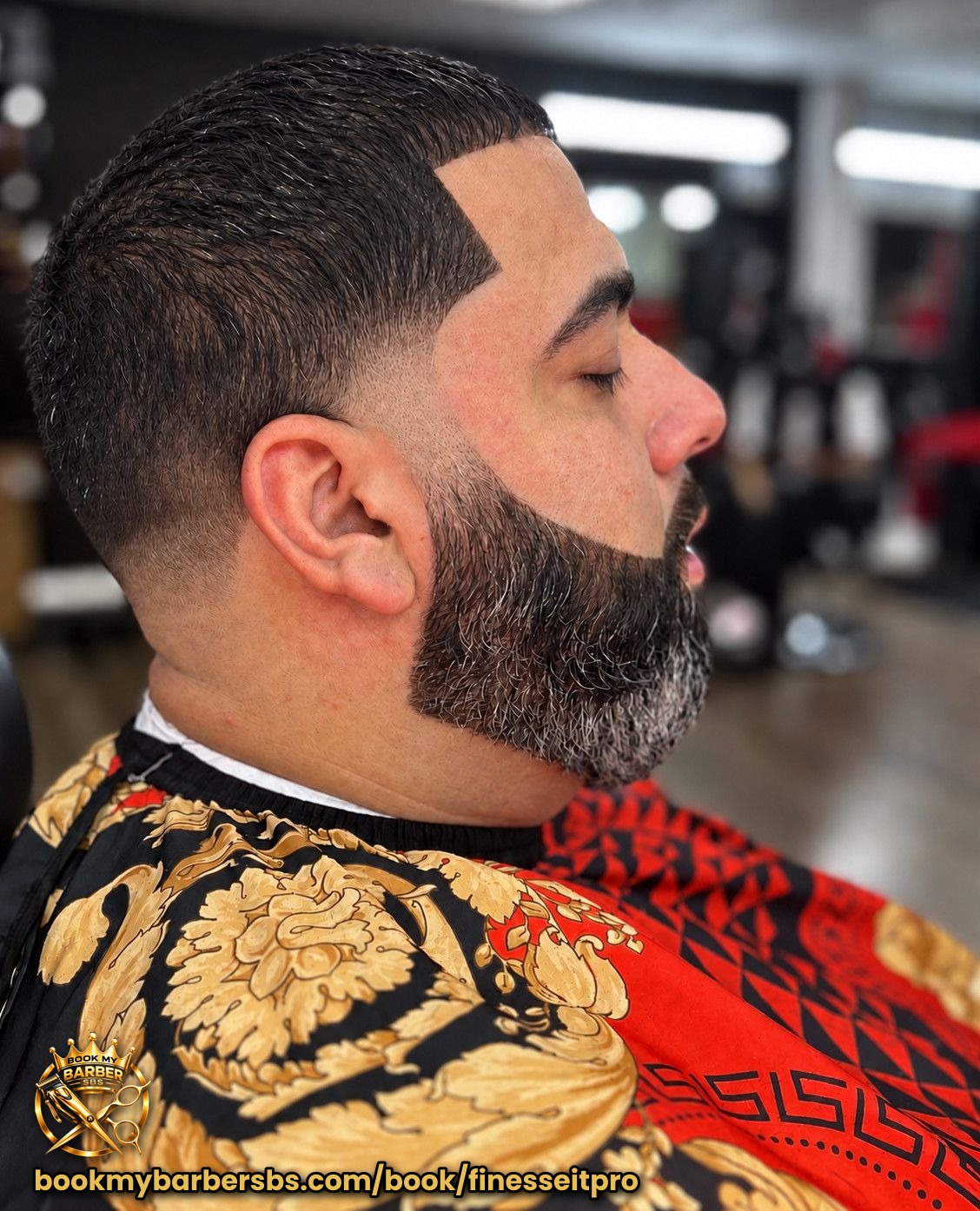 Low skin temple fade and beard lining with enhancements. Hair done by @jerz_the_barber