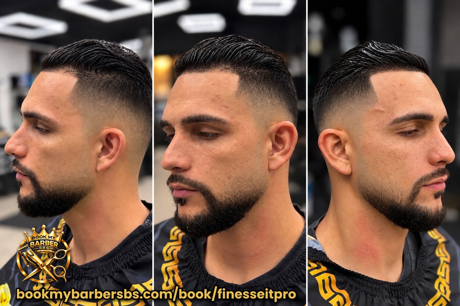 Mid skin fade with combover and Italian beard. Done by @jerz_the_barber