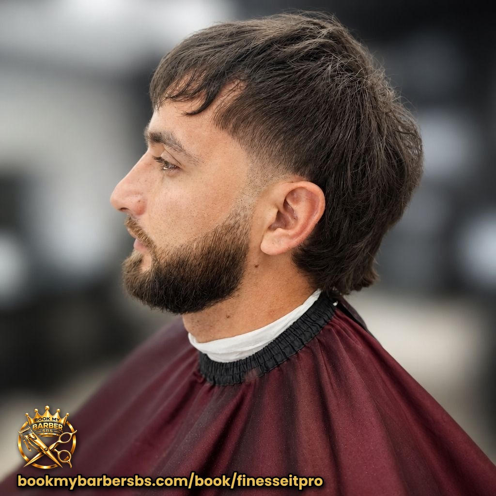 Low temple fade with modern mullet done by @dehairdoctor07